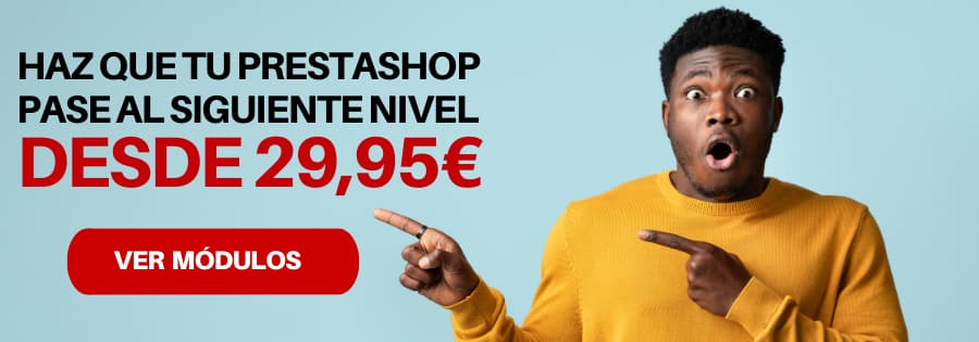 banner que redirige al catálogo de módulos para optimizar el rendimiento de Prestashop y sumar funciones