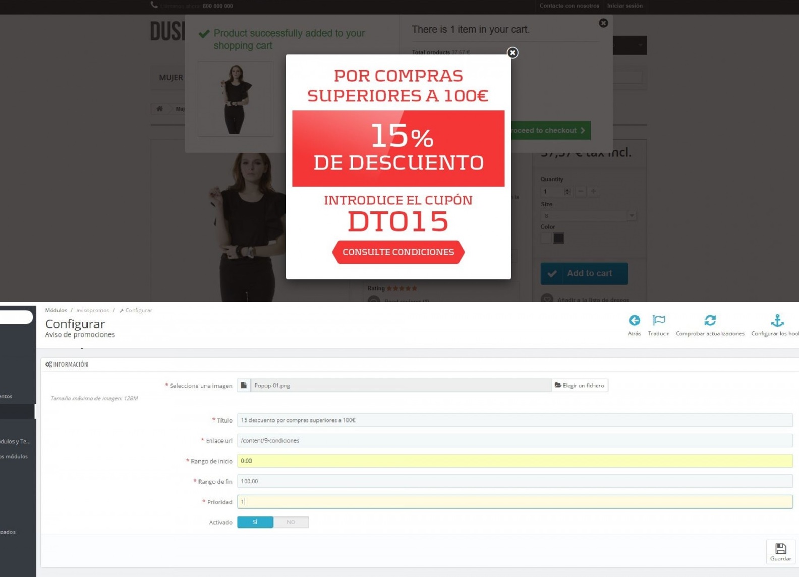 Módulo promociones Prestashop